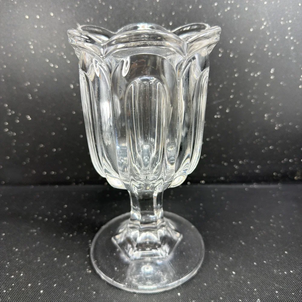 O'Hara Seneca Loop J B Lyon Flint Glass EAPG Pedestal Celery Vase Clear 7inch